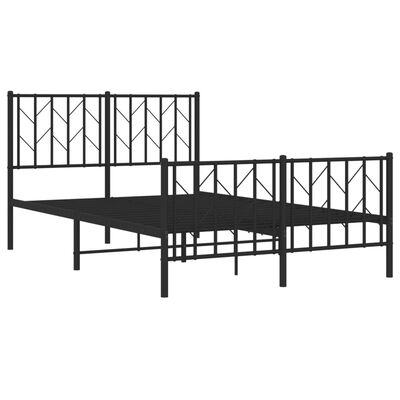 vidaXL Bedframe met hoofd- en voeteneinde metaal zwart 120x200 cm