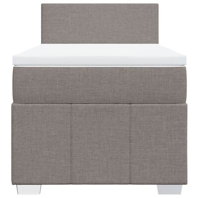 vidaXL Boxspring met matras stof taupe 90x190 cm