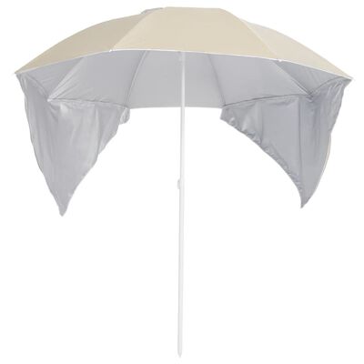 vidaXL Strandparasol met zijwanden 215 cm zandkleurig