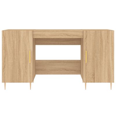 vidaXL Bureau 140x50x75 cm bewerkt hout sonoma eikenkleurig