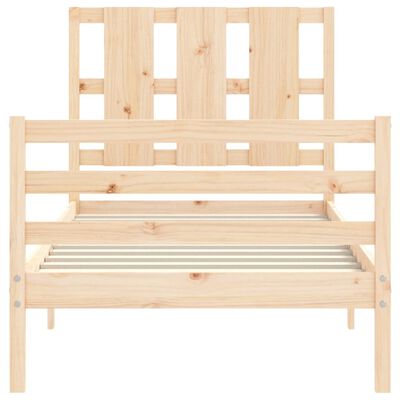 vidaXL Bedframe met hoofdbord massief hout 100x200 cm