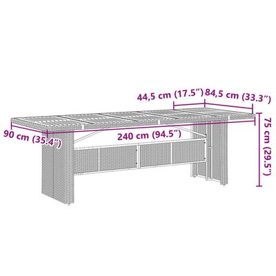 vidaXL 7-delige Tuinset met kussens poly rattan zwart