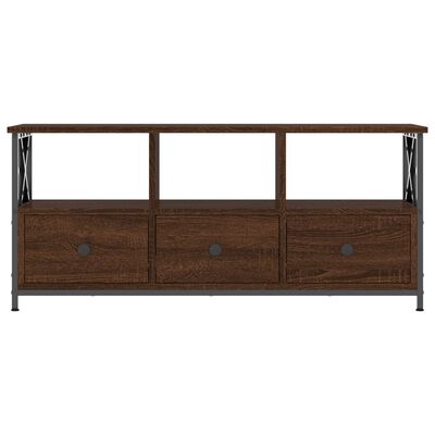 vidaXL Tv-meubel 102x33x45 cm bewerkt hout en ijzer bruin eikenkleur