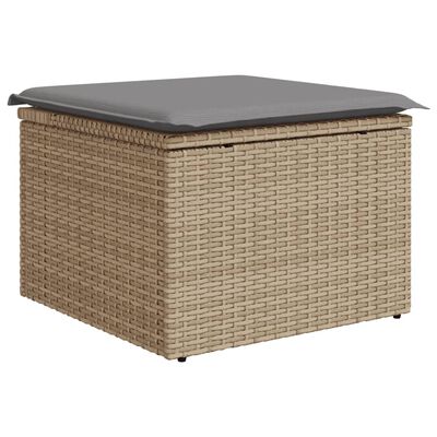 vidaXL 8-delige Loungeset met kussens poly rattan gemengd beige