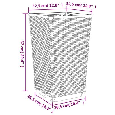 vidaXL Plantenbakken 2 st 32,5x32,5x57 cm polypropeen wit