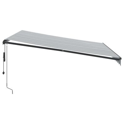 vidaXL Luifel automatisch uittrekbaar 400x300 cm antracietkleur en wit