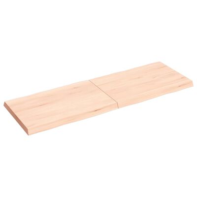 vidaXL Tafelblad natuurlijke rand 120x40x(2-4) cm massief eikenhout