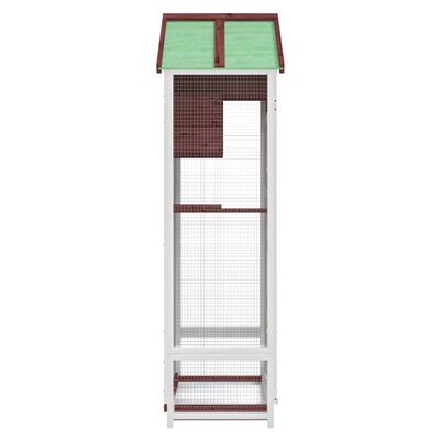 vidaXL Volière 91,5x53x170 cm massief grenenhout mokkakleurig