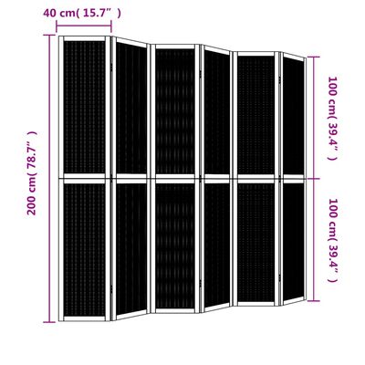 vidaXL Kamerscherm met 6 panelen massief paulowniahout bruin