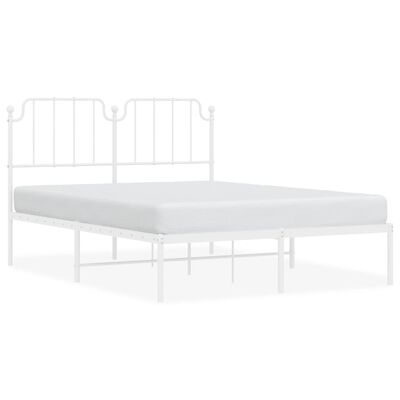 vidaXL Bedframe met hoofdbord metaal wit 140x190 cm