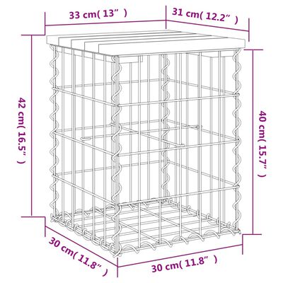 vidaXL Tuinbank schanskorfontwerp 33x31x42 cm geïmpregneerd grenenhout