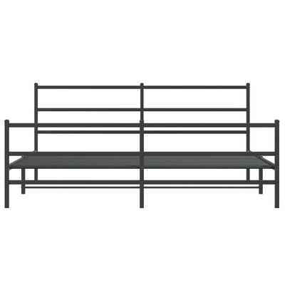 vidaXL Bedframe met hoofd- en voeteneinde metaal zwart 200x200 cm