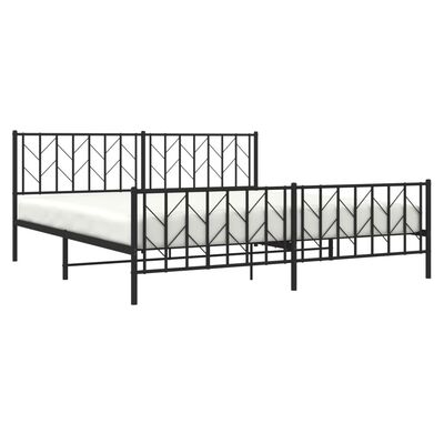 vidaXL Bedframe met hoofd- en voeteneinde metaal zwart 193x203 cm