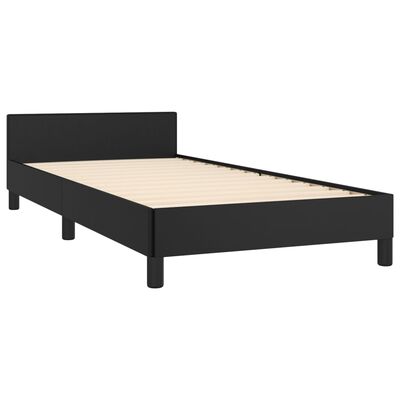 vidaXL Bedframe met hoofdbord kunstleer zwart 100x200 cm