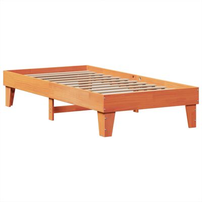 vidaXL Bedframe zonder matras massief grenenhout wasbruin 75x190 cm