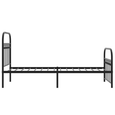 vidaXL Bedframe met hoofd- en voeteneinde metaal zwart 80x200 cm