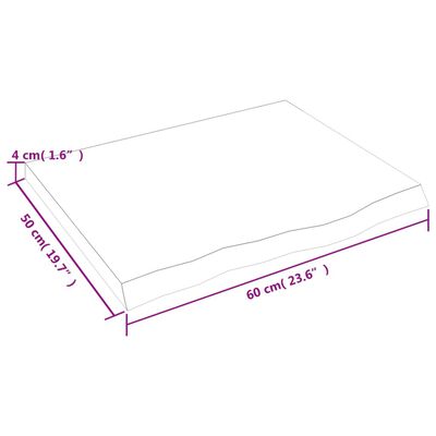 vidaXL Wandschap 60x50x(2-4) cm behandeld massief eikenhout lichtbruin