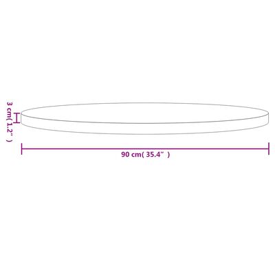 vidaXL Tafelblad rond Ø90x3 cm massief grenenhout wit