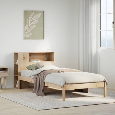 vidaXL Bed met boekenkast zonder matras massief grenenhout 90x190 cm