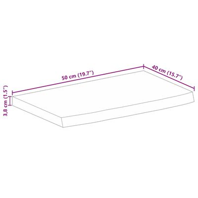 vidaXL Tafelblad met natuurlijke rand 50x40x3,8 cm massief mangohout