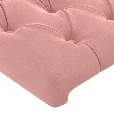 vidaXL Hoofdbord met randen 103x16x118/128 cm fluweel roze