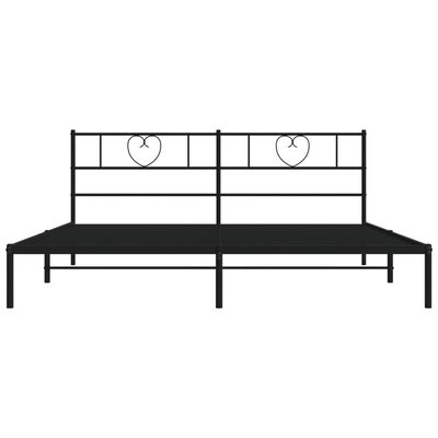 vidaXL Bedframe met hoofdbord metaal zwart 193x203 cm