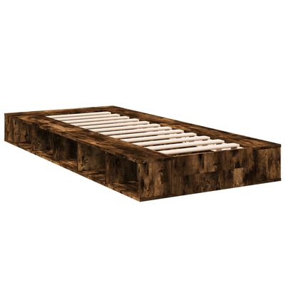 vidaXL Bedframe bewerkt hout gerookt eikenkleurig 90x200 cm