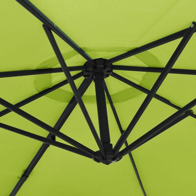 vidaXL Wandparasol met LEDs 290 cm appelgroen