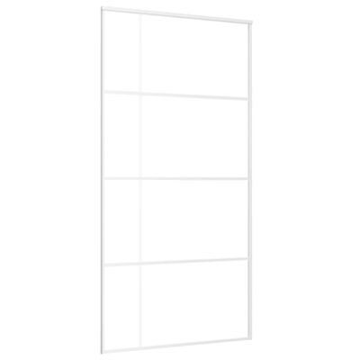 vidaXL Schuifdeur 102,5x205 cm ESG-glas en aluminium wit