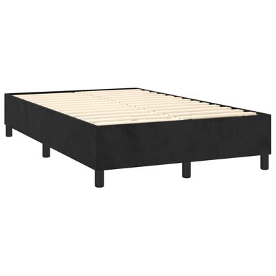 vidaXL Boxspring met matras fluweel zwart 120x200 cm