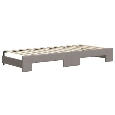 vidaXL Slaapbank met onderschuifbed en lades 80x200 cm stof taupe