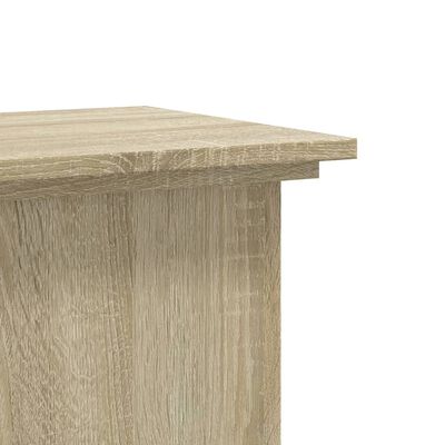 vidaXL Plantenstandaard 33x33x80 cm bewerkt hout sonoma eikenkleurig