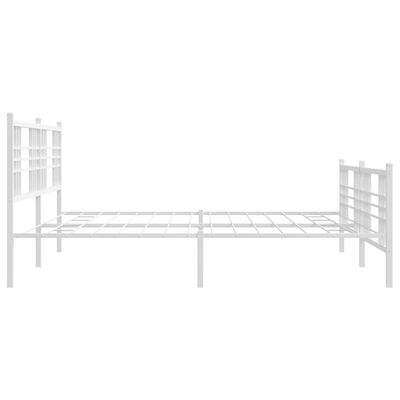 vidaXL Bedframe met hoofd- en voeteneinde metaal wit 193x203 cm