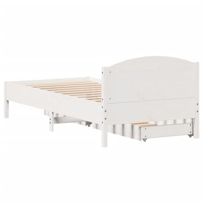 vidaXL Bedframe zonder matras massief grenenhout wit 140x200 cm