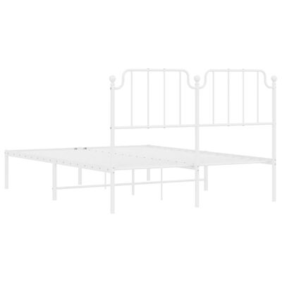 vidaXL Bedframe met hoofdbord metaal wit 150x200 cm