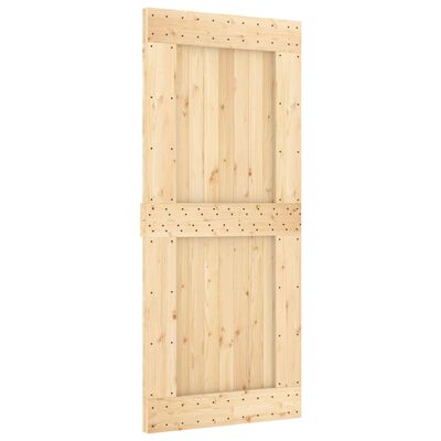 vidaXL Schuifdeur met beslag 90x210 cm massief grenenhout