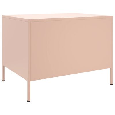 vidaXL Salontafel 68x50x50,5 cm staal roze