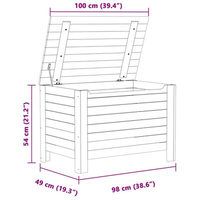 vidaXL Opbergbox met deksel RANA 100x49x54 cm massief grenenhout wit