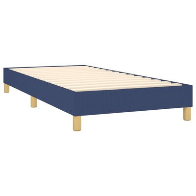 vidaXL Boxspring met matras stof blauw 90x200 cm