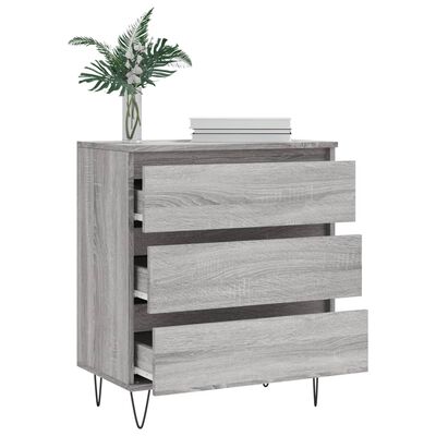 vidaXL Dressoir 60x35x70 cm bewerkt hout grijs sonoma eikenkleurig