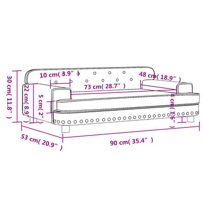 vidaXL Kinderbank 90x53x30 cm fluweel donkergrijs