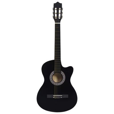 vidaXL Gitaar cutaway met 6 snaren western klassiek 38" zwart