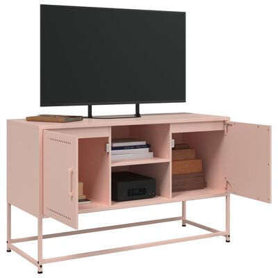 vidaXL Tv-meubel 100,5x39x60,5 cm staal roze