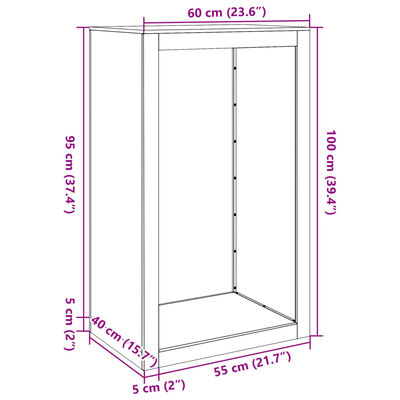 vidaXL Haardhoutrek 60x40x100 cm staal groen