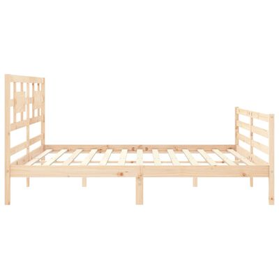 vidaXL Bedframe met hoofdbord massief hout