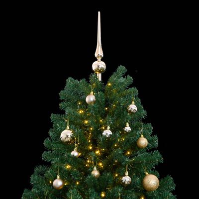 vidaXL Kunstkerstboom met scharnieren 300 LED's en kerstballen 180 cm