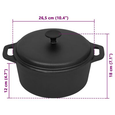 vidaXL Pan Ø26,5 cm gietijzer