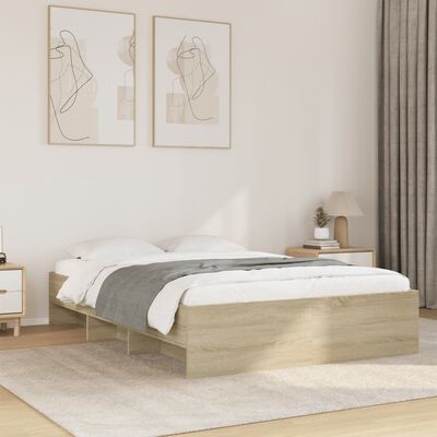 vidaXL Bedframe zonder matras hout sonoma eikenkleurig 140x200 cm