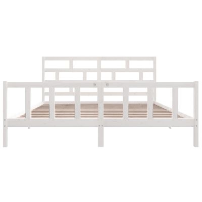 vidaXL Bedframe massief grenenhout wit 180x200 cm