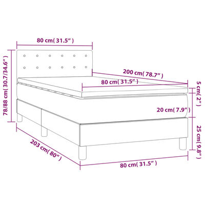 vidaXL Boxspring met matras en LED kunstleer zwart 80x200 cm